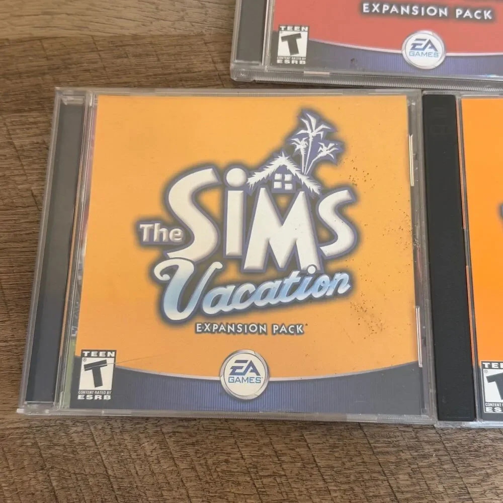3 The Sims PC CD-ROM expansion packs video game - Hot Date, Vacation, Superstar